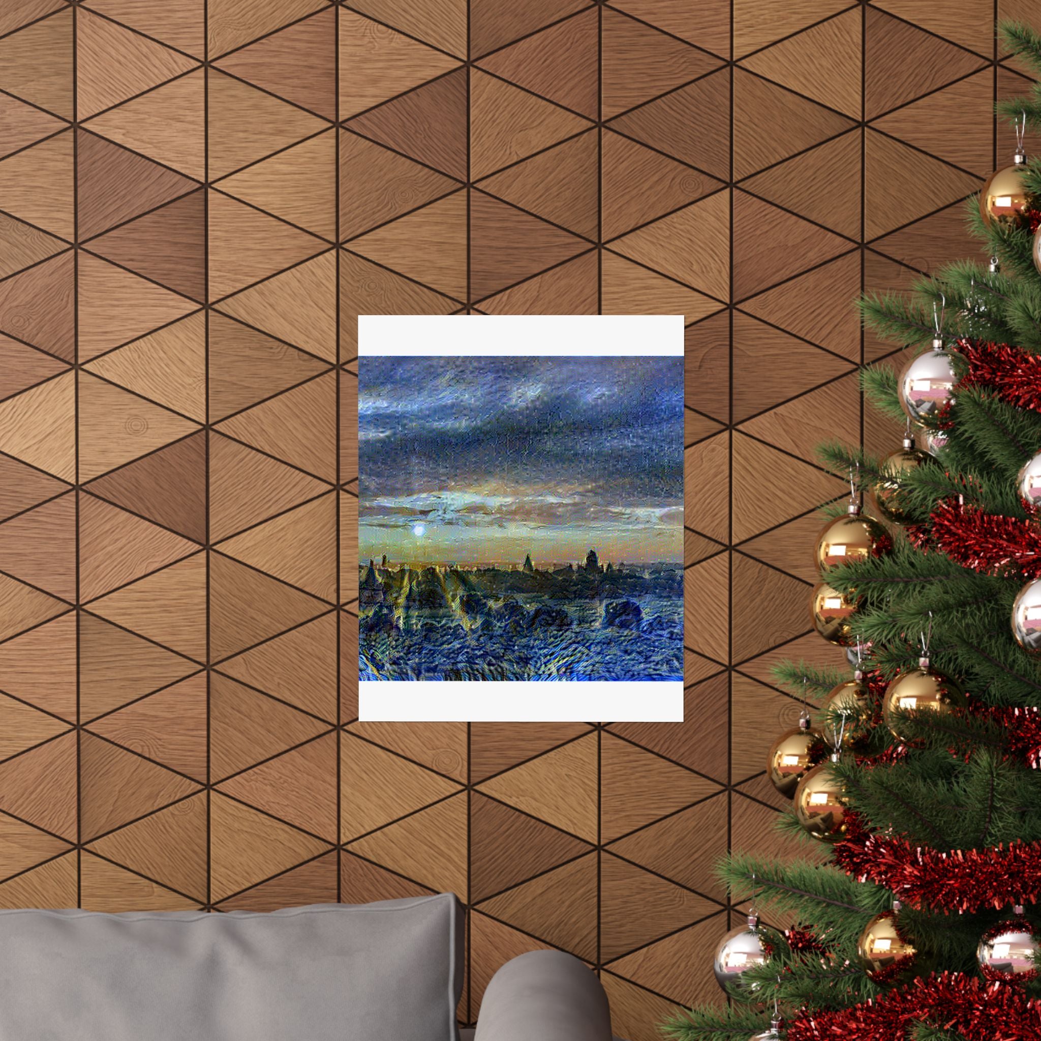 Bagan Temple Plain in Starry Night Style | Vincent van Gogh Inspired Art