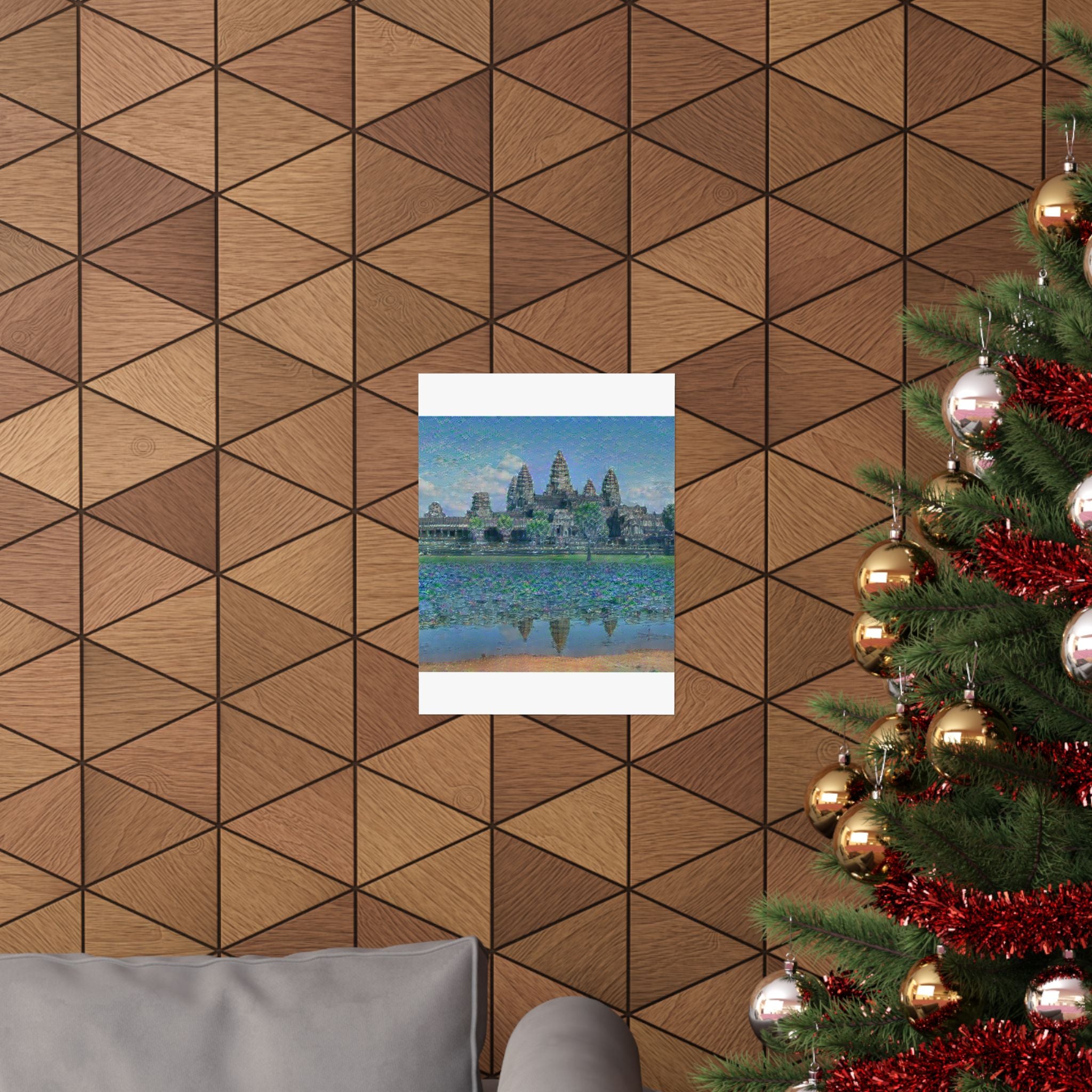 Angkor Wat in Water Lilies Style | Claude Monet Inspired Art