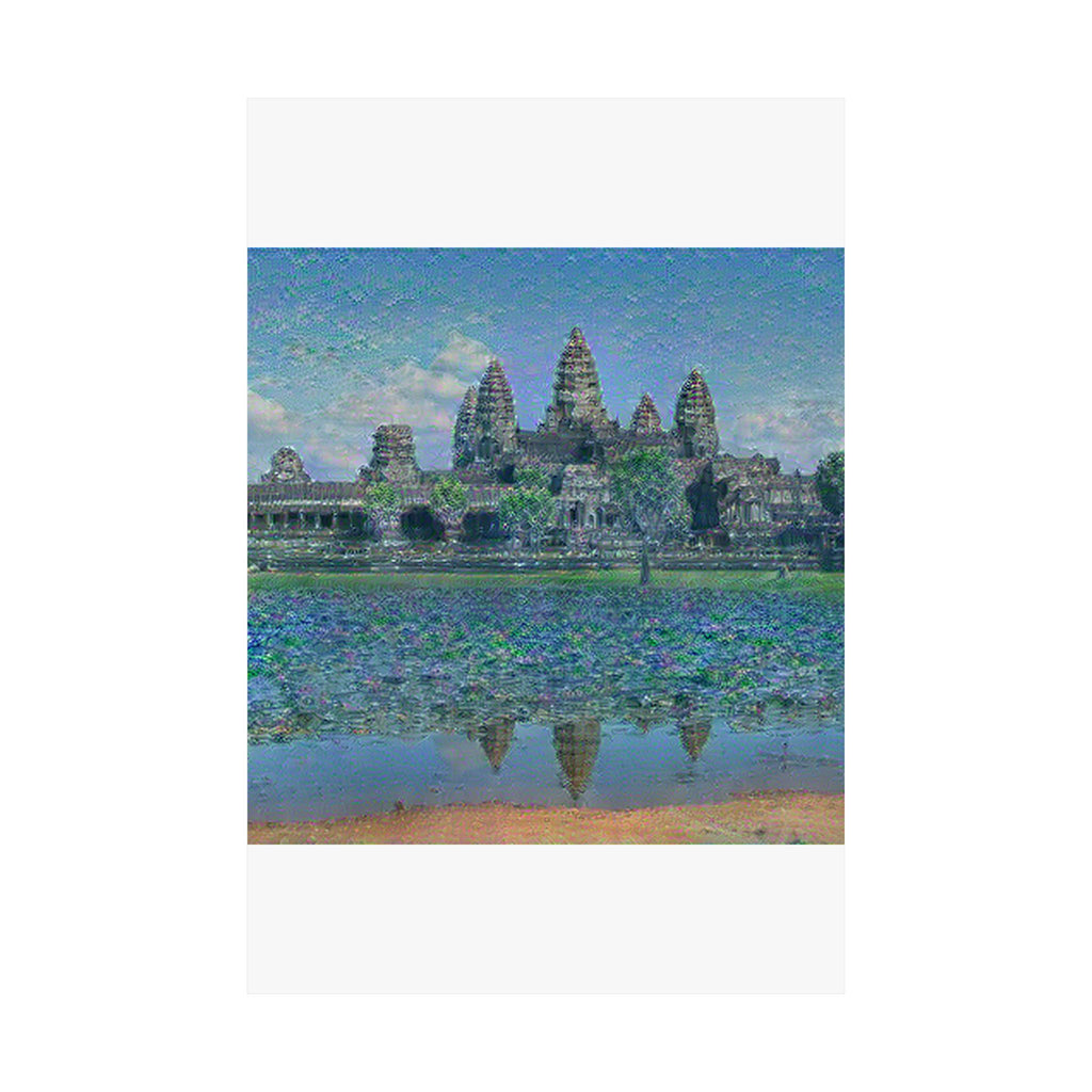 Angkor Wat in Water Lilies Style | Claude Monet Inspired Art