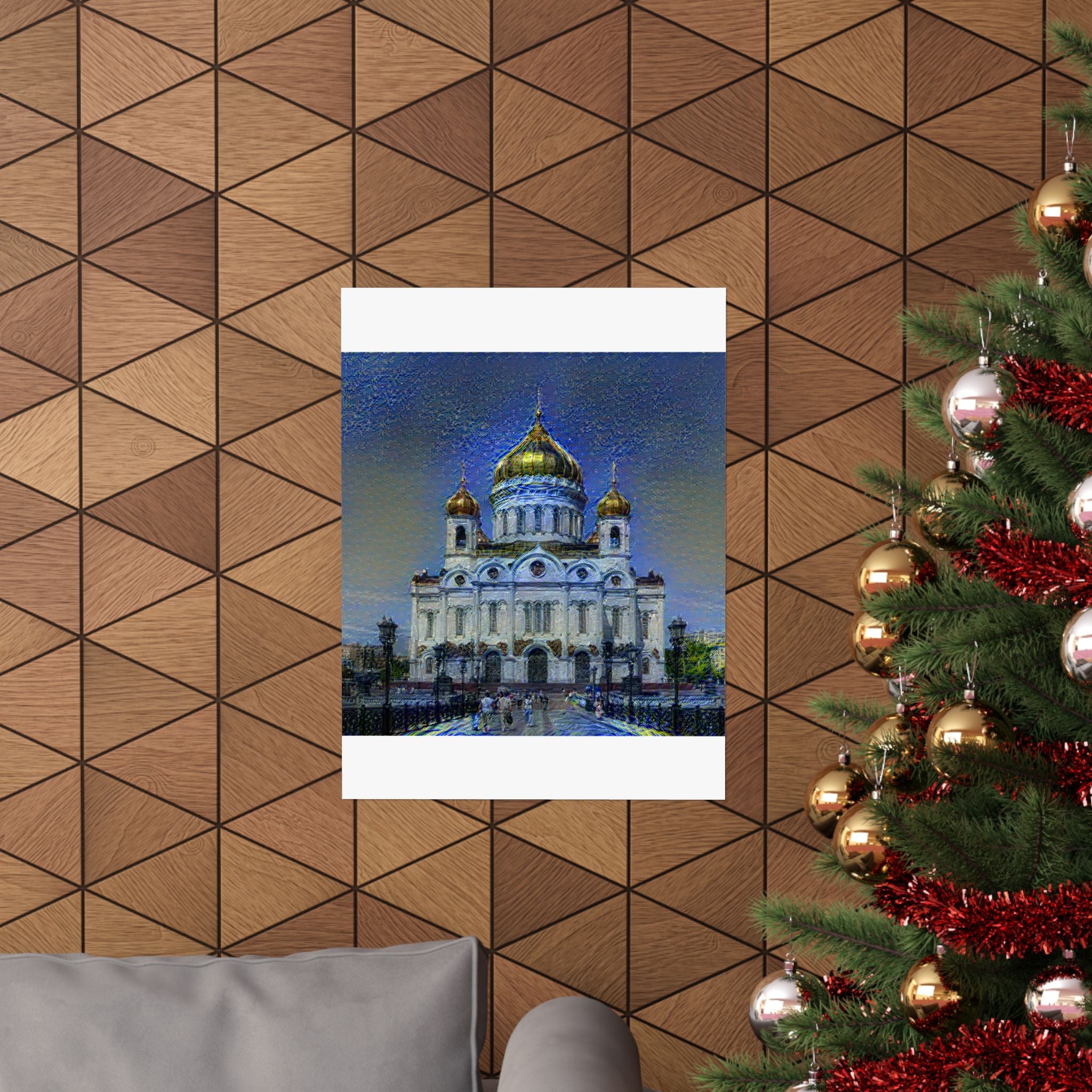 St Basils in Starry Night Style - Poster Print