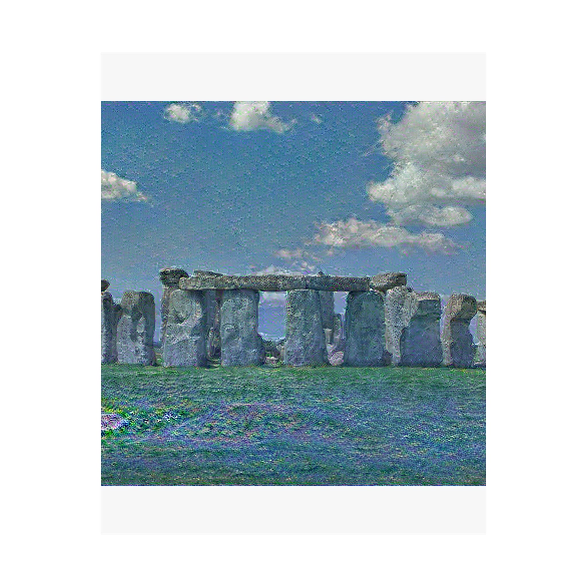 Stonehenge in Water Lilies Style - Poster Print