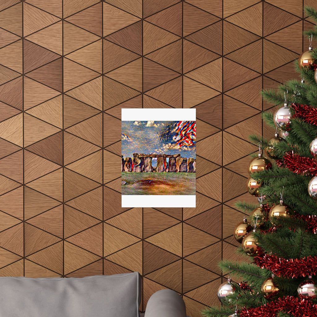 Stonehenge in Composition Vii Style - Poster Print