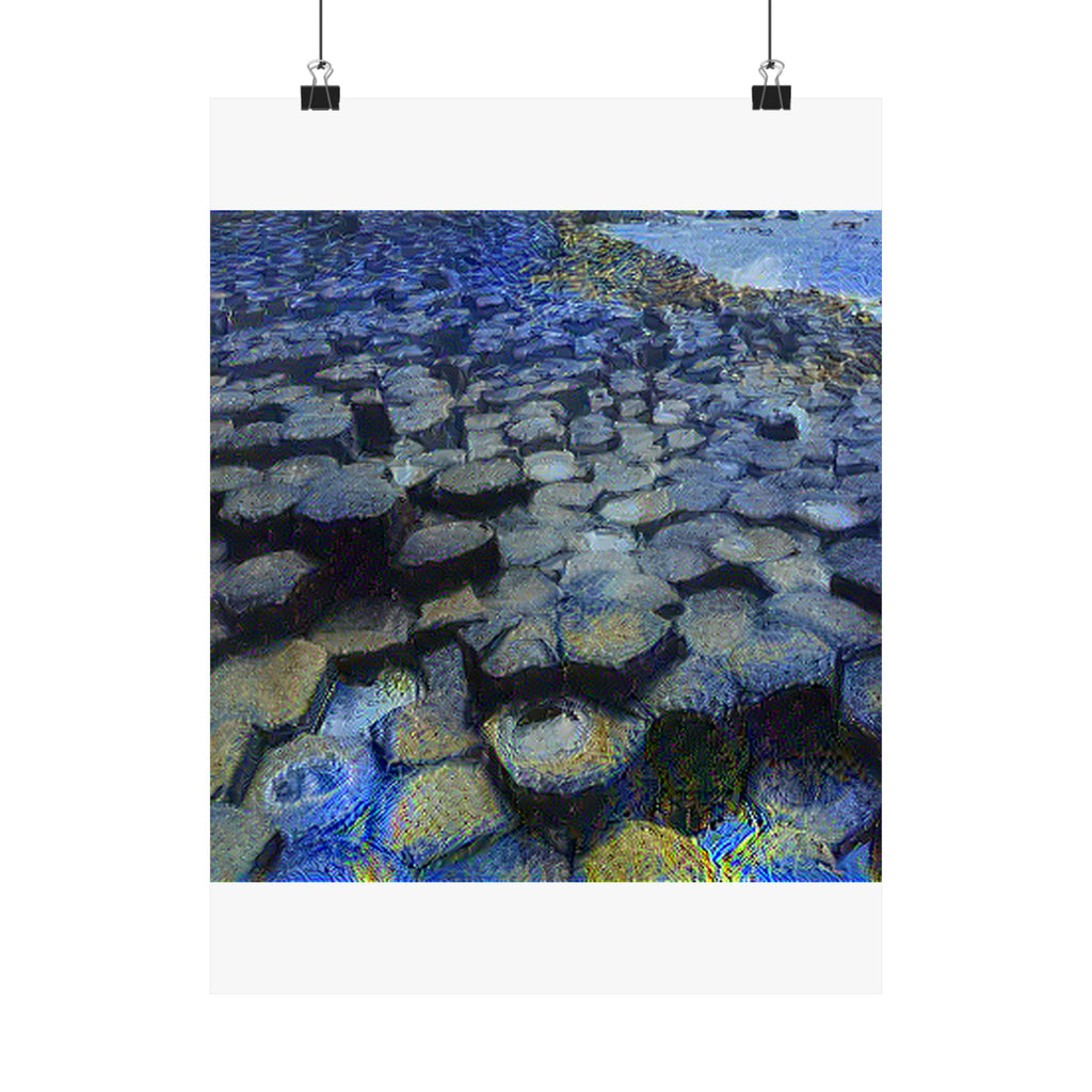 Giant's Causeway in Starry Night Style | Vincent van Gogh Inspired Art