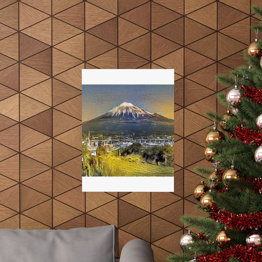 Mount Fuji in Cafe Terrace Style - Poster Print