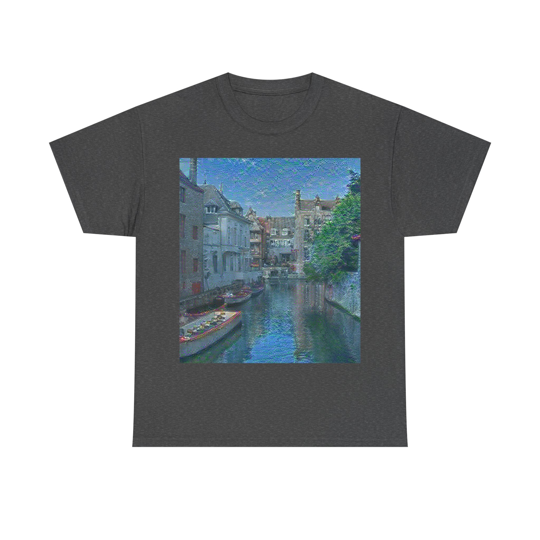 Bruges Medieval Center in Water Lilies Style | Claude Monet Inspired Art