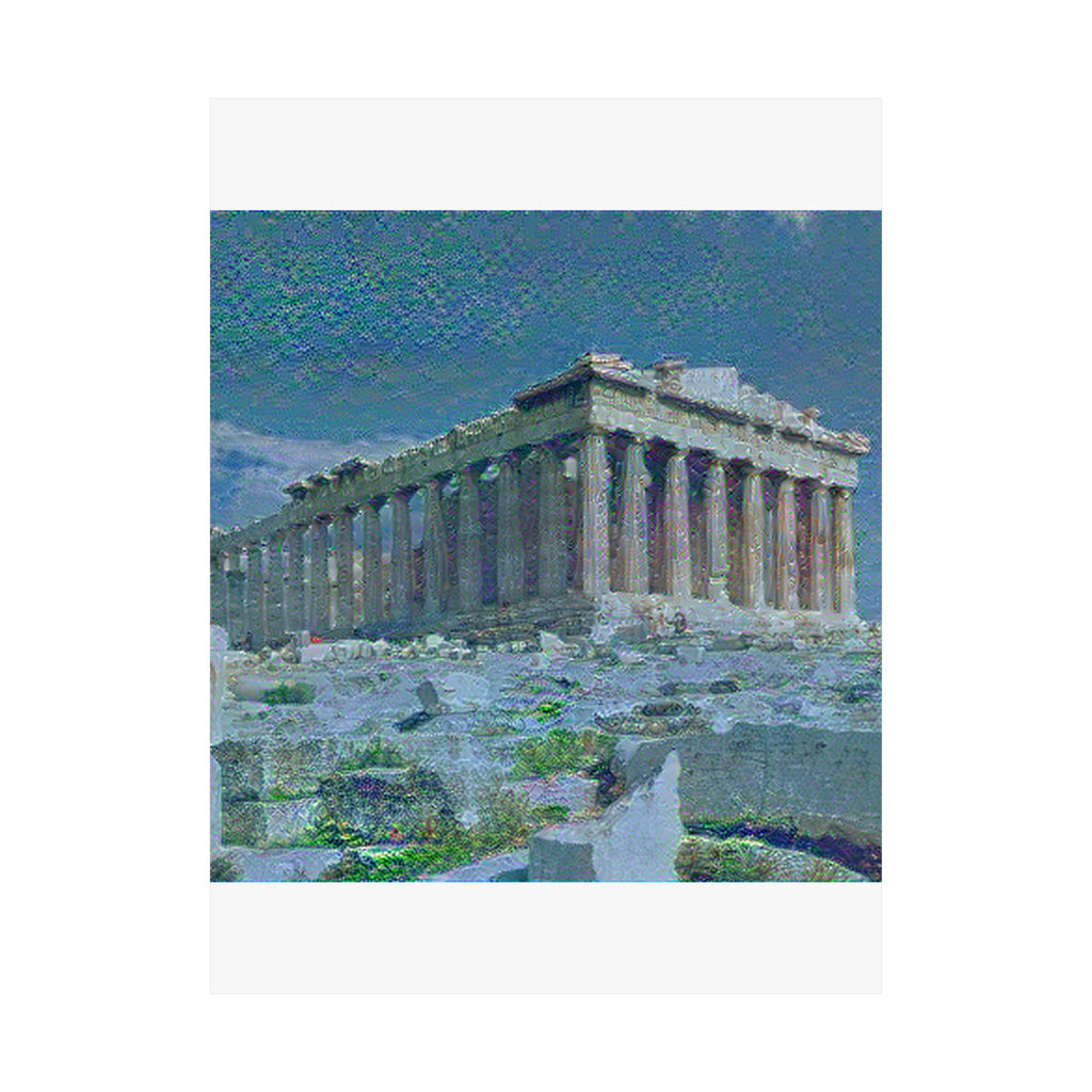Parthenon in Water Lilies Style | Claude Monet Inspired Art