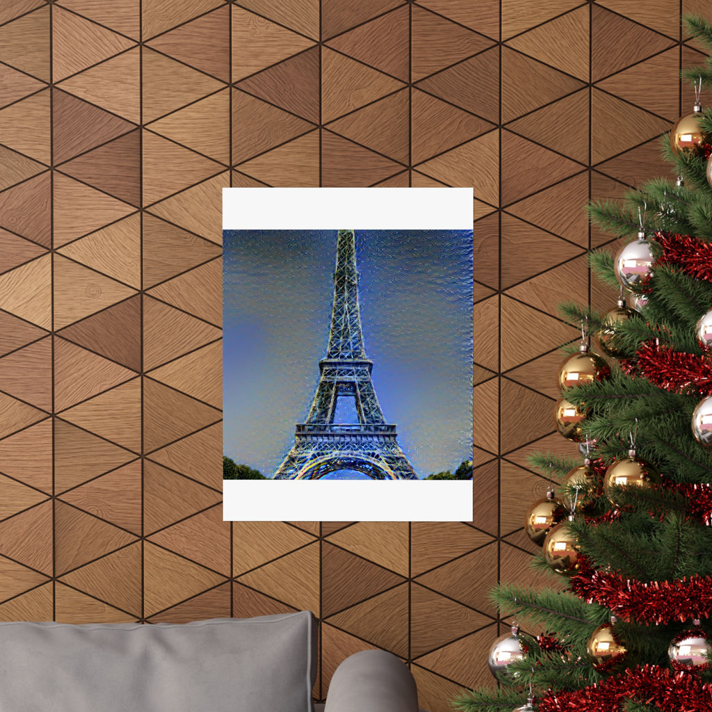 Eiffel Tower in Starry Night Style | Vincent van Gogh Inspired Art