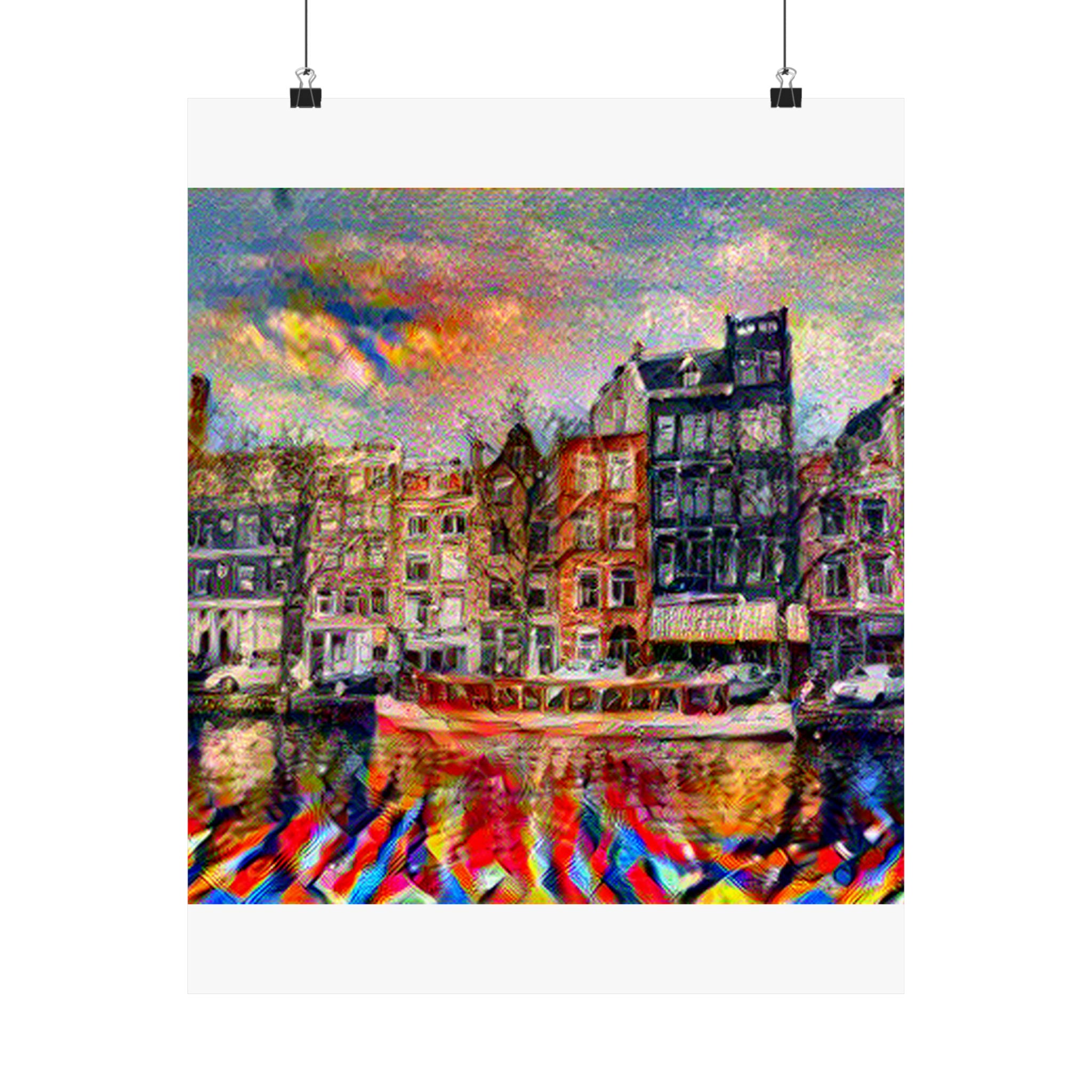 Amsterdam Canal Ring in Composition VII Style | Wassily Kandinsky Inspired Art