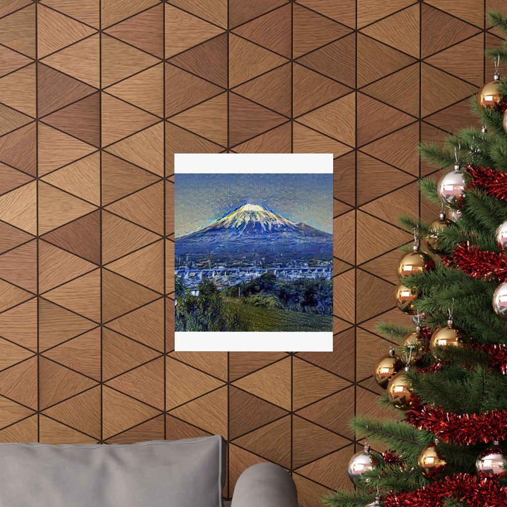 Mount Fuji in Starry Night Style | Vincent van Gogh Inspired Art